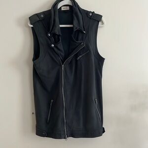 Jakett Genuine Leather Moto Vest Soft Dark Gray sz S punk motorcycle edgy street